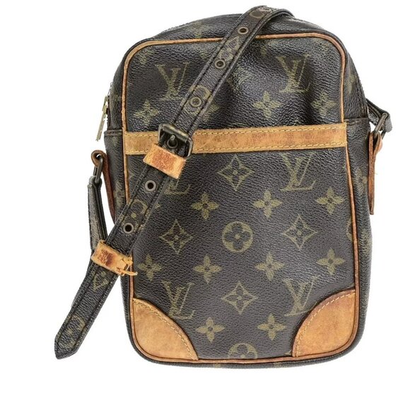 LOUIS VUITTON Danube Shoulder Bag Monogram Leather Brown France - Picture 1 of 16